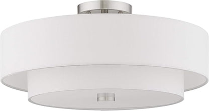 Livex Lighting, 51045-91, Meridian, Cieling Mount, 4 Light, Brushed Nickel