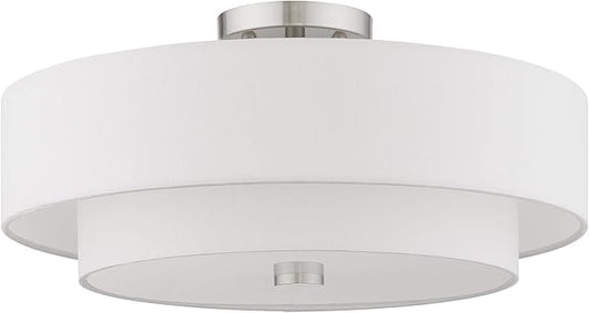 Livex Lighting, 51045-91, Meridian, Cieling Mount, 4 Light, Brushed Nickel