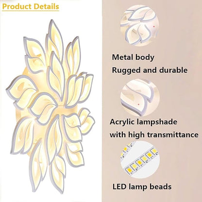 110W Dimmable LED Ceiling Light with Remote Control Ceiling Lapm Modern 15-Leaf Acrylic Chandelier 39.37in for Bedroom Living Room Dining Room Office Kitchen