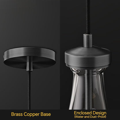 Raindrop Pendant Light Kitchen Island, Modern Black Teardrop Pendant Lights,Dimmable Rain Pendant Lighting Dining Room Light Fixture Bronze Raindrop Lighting for Living Room Hallway, Including Bulb