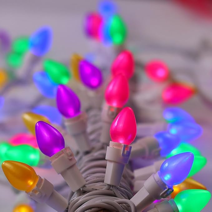 Easter Lights String，Easter Decorations, 2PACK 50Count 13Feet Multi Color Pastel Christmas Lights with White Wire Plug in End to End Connectable for Indoor Outdoor Party Yard Garden Patio Home