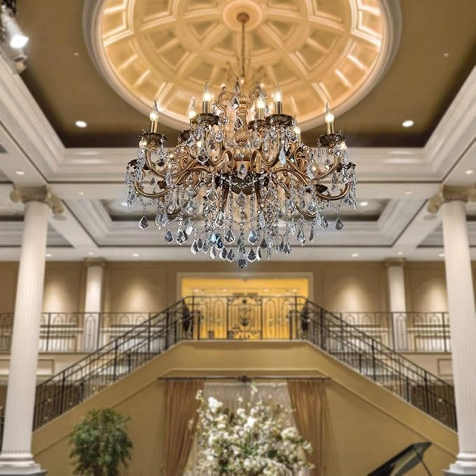 Crystal Chandeliers Contemporary Chandelier Island Lighting 15 Lights Candle Pendant Ceiling Light Fixture for Dining Room Living Room Kitchen Bedroom Hallway Entry D35.4