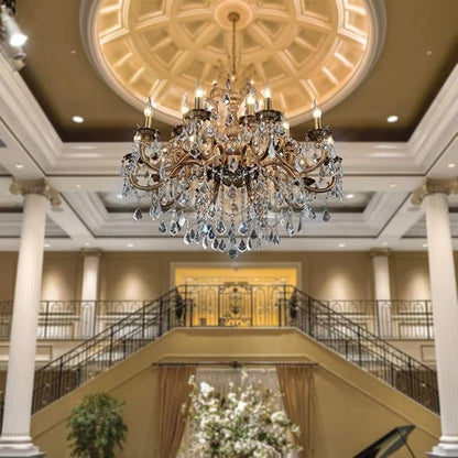 Crystal Chandeliers Contemporary Chandelier Island Lighting 15 Lights Candle Pendant Ceiling Light Fixture for Dining Room Living Room Kitchen Bedroom Hallway Entry D35.4