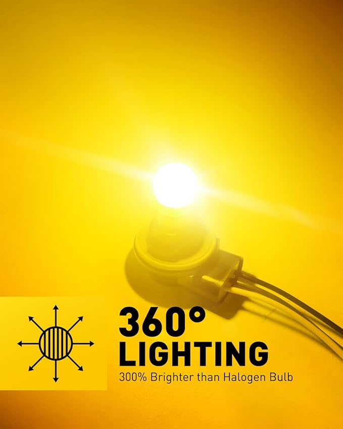 AUXITO 7443 LED Bulb Amber Yellow, Turn Signal Light 7440 7441 7444 T20 Super Bright for Rear Front Blinker Turn Signal Marker Parking Light, Pack of 2