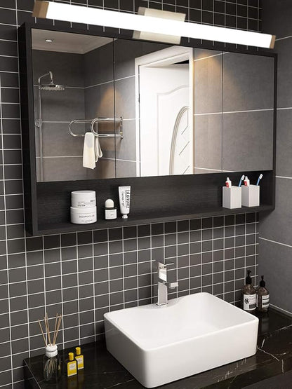 Bathroom Vanity Light Brushed Nickel Square LED 24 inch 14W 4000K Natural White Light Wall Bar Lighting Fixtures Over Mirror (Brushed Nickel, 40in)
