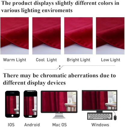StangH Red Movie Room Curtains, 96 Inches Long Blackout Velvet Curtains, Luxury Draped Look Window Panels Christmas Decor with Back Tab for Theater/Store, W72 x L96 inches, 1 Panels