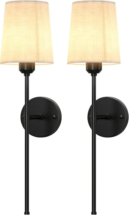Rechargeable Wall Lights Set of 2, 7500mAh, RGB, Battery Operated Wall Sconces with Remote, Dimmable, Magnetic Bulbs, No-Wiring Installation, Wireless Wall Lamps for Bedroom, Living Room, Hallway
