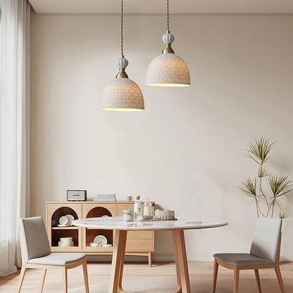 Modern Ceramics Chandelier 1-Light Fixture Industrial Ceramics Pendant Lighting Adjustable Cord Farmhouse Ceiling Hanging Lamp for Kitchen Island Restaurant Kitchen Sink