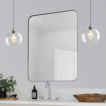 Modern 2-Pack Glass Globe Pendant Lights, Clear Modern Pendant Lighting for Kitchen Island, Clear Glass Hanging Lamps for Dining Room Living Room Bedroom, Medium 7.87 Inch Fixture (Bulbs Not Included)