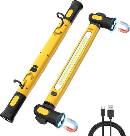 ERAY Magnetic LED Work Light Bar, 6000mAh /3000LM Rechargeable Inspection Lamp - 3 Color Modes 360° Adjustable USB Output IP55 Waterproof, Car Repairing Inspection Garage Workshop Emergency