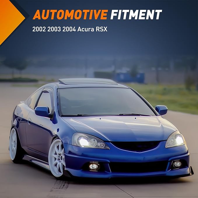 Nilight Fog Lights Assembly Compatible with 2002 2003 2004 Acura RSX Left Driver and Right Passenger Side Clear Lens H11 12V 55W Bulbs