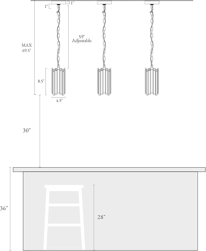 KSANA Black Pendant Lights Kitchen Island, Kitchen Pendant Lighting Over Island with Colored Glass Shade, Modern Hanging Light Fixtures for Dining Table, Bedside, Tableside, Hallway, 4.5''D x 8.5''H