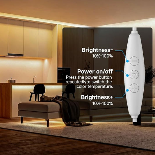 BTF-LIGHTING FCOB COB FOB LED Strip Lights 5V USB CCT 9.8FT 1920LEDs Tunable 2700K/4000K/6500K 10mm Width Dimmable 90+ High CRI Flexible High Density for TV Backlight PC Bedroom Kitchen Home DIY Decor