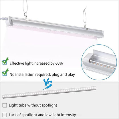Grow Light, 2ft T8,100W(4 x 25W, 600W Equivalent), Super Bright, Full Spectrum Sunlight Plant Light, LED Grow Light Strips, Grow Lights for Indoor Plants,Greenhouse,4-Pack
