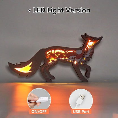 3D Wooden Animal Carving LED Night Light, Wood Carving Light, Modern Home Decoration, Decorative Tables, Cabinets, Living Rooms, Bedrooms, Offices, Farmhouses, Bookshelves, Perfect Holiday Gifts