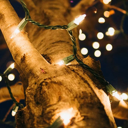 RECESKY 2 Pack Christmas String Lights with Built-in Timer - Total 100 LED 36ft Fairy Battery String Lights - Mini Lighting for Garden Festival Living room Xmas Tree Christmas Decorations - Warm White