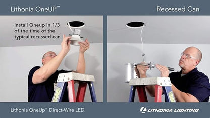 Lithonia Lighting 4JBK SQ 30K 90CRI MW M6 Canless Kit, Square, Matte White