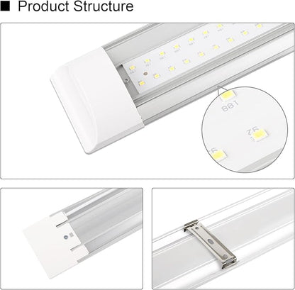 2-Pack 4FT LED Batten, Close to Ceiling Light fixtures, 40W, Ultra-Thin Day Light, 4000K, IP20, LED Ceiling Light for Garage, Stores, Warehouse, Office, Corridor, supermarkets, etc.
