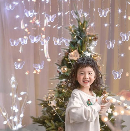 Butterfly Curtain Fairy String Lights, 120LED 8 Modes USB Powered Timer Firefly Twinkle Light with Romote, 14.7FT Copper Wire Hanging Decoration for Room, Wedding, Bedroom, Party, Christmas Decor