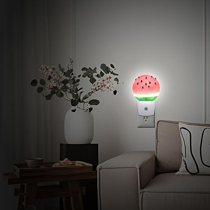 Watermelon Night Light Plug-in Sleep Lamp Led Dusk to Dawn Night Light for Bedroom