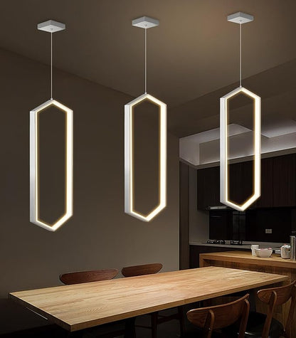 Ring Dimmable Pendant Lighting Adjust LED Mini Chandelier Ceiling Light Fixtures for Kitchen Island Dining Room Living Room Bedroom Hallway Silver
