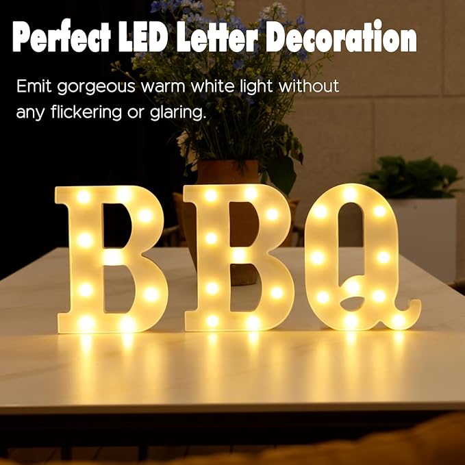 Small Led Marquee Letters, Light Up Letters, 8.58 Inch Led Letter Lights, Battery Powered Lighted Sign for Table, Party, Birthday, Christmas Decor (Letter Q)