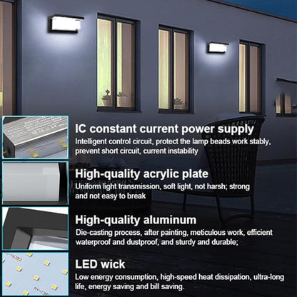 Sytmhoe 5000K Daylight White Exterior Wall Light, 2Packs Modern LED Exterior Light Fixture Wall Mount Ip65 Waterproof, Wall Porch Light for Garage Walkway Hallway Backyard Garden(2packs)