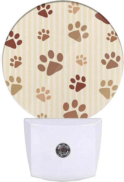 EKOBLA Paw Print Plug-in Night Light, Dog & Cat Paw Animal Footprint LED Nightlight with Dusk to Dawn Auto Sensor for Home Decor
