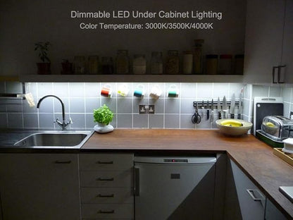 3 Color Level Dimmable LED Under Cabinet Task Lighting with ETL Listed, 3000K/3500K/4000K, Hardwired or Plugged-in, 16 inch 120V 10W 650 Lm, White Finished