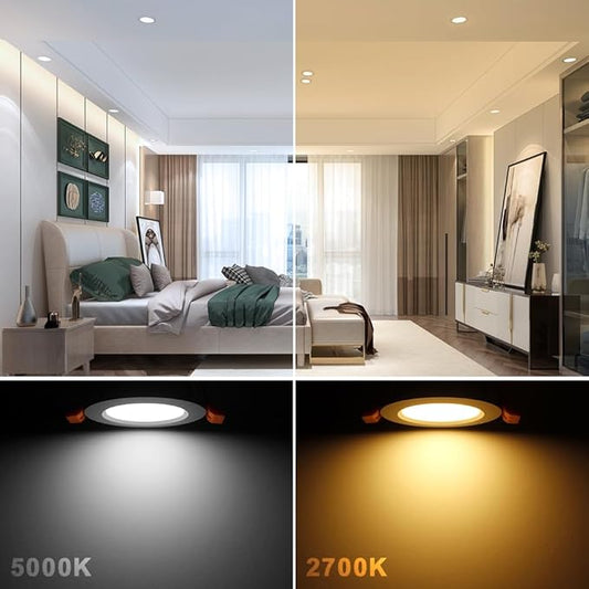 2 Inch LED Downlight, 3W Recessed Lighting Dimmable Ceiling Light Kit, 2700K Ultra Warm White, CRI80 White LED Can Lights with Driver(35W Halogen Equivalent), 6 Pack