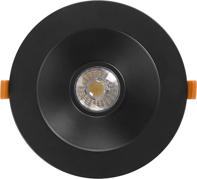 Maxxima 6” Ultra-Thin Recessed Anti-Glare LED Downlight, Canless IC Rated, 1200 Lumens, 5 Color Temperature Select 2700K/3000K/3500K/4000K/5000K, Dimmable, Black Trim, 90 CRI, 5CCT Slim J-Box Included