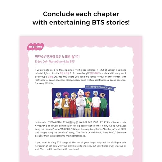 Easy Korean with BTS (New Cover Edition)- Basic Level Korean Study Book with Workbook and Free Online Lectures(Lessons with BTS Videos, Listening & Speaking Practice, and Grammar Quizzes)