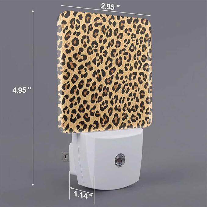 Leopard Print Night Light Animal Print LED Night Lights Plug into Wall for Stairway Hallway Bedroom 0.5W Nightlight