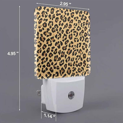 Leopard Print Night Light Animal Print LED Night Lights Plug into Wall for Stairway Hallway Bedroom 0.5W Nightlight