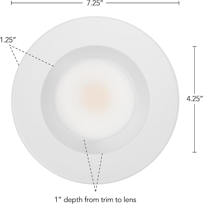Maxxima 5 in. & 6 in. 5 CCT Retrofit Recessed LED Downlight - 1300 Lumens, E-26 Quick Connect, Dimmable, Color Selectable 2700K-5000K (2700K/3000K/3500K/4000K/5000K), for Living Rooms and Kitchens