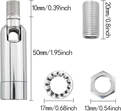 2PCS Silver Sloped Ceiling Adapters for Pendant Light, Chandelier & Track Suspension