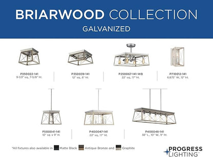 Briarwood Collection 22-Inch 3-Blade AC Motor Farmhouse Ceiling Fan Galvanized
