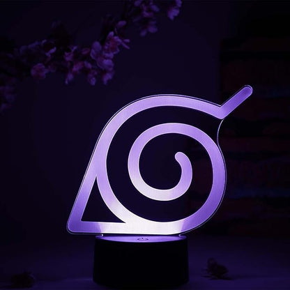 Otaku Lamps Konoha Leaf Naruto – Anime Night Light, 16 Color RGB LED – Gift for Otaku