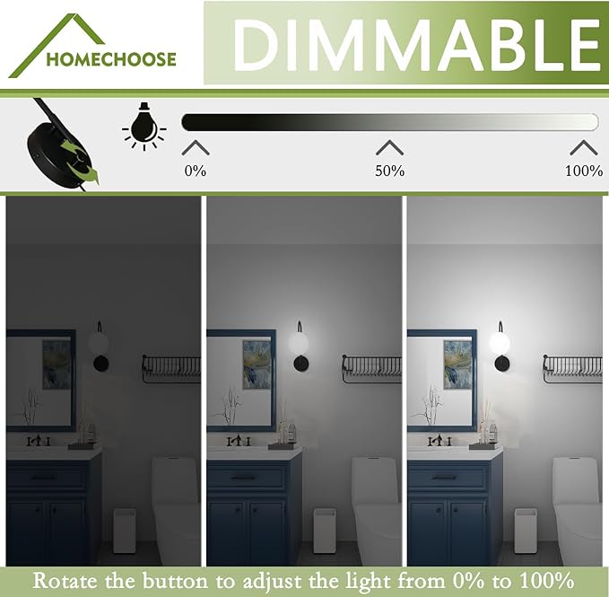Dimmable E12 Wall Sconces Set of 2,Plug in Wall Sconces with 6.56ft Power Cord,Globe Electric Plug in Wall Sconce,Wall Lights with Milky White Glass Globe Shade(2 Bulbs Included)