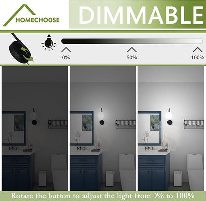 Dimmable E12 Wall Sconces Set of 2,Plug in Wall Sconces with 6.56ft Power Cord,Globe Electric Plug in Wall Sconce,Wall Lights with Milky White Glass Globe Shade(2 Bulbs Included)