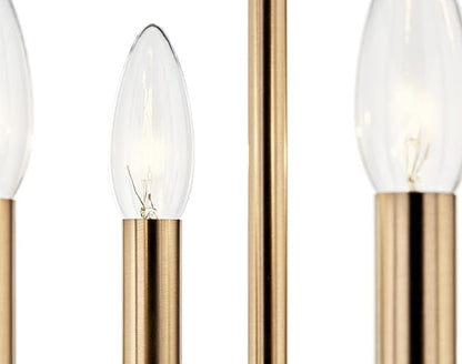 Kichler Delvin 4-Light Pendant Light Fixture with Clear Glass and White Cage in Champagne Bronze, Updated Traditional Hanging Light for Kitchen Island, Dining Room, or Foyer (16" x 24"), 52619CPZWH
