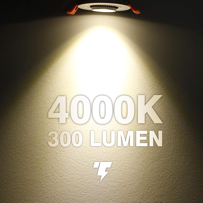 2 Inch Eyeball Gimbal LED Recessed Lighting Dimmable Downlight, 3W (35W Halogen Equivalent) Adjustable Spotlight, 4000K Natural White, CRI80, Ceiling Light with LED Driver (1 Pack)