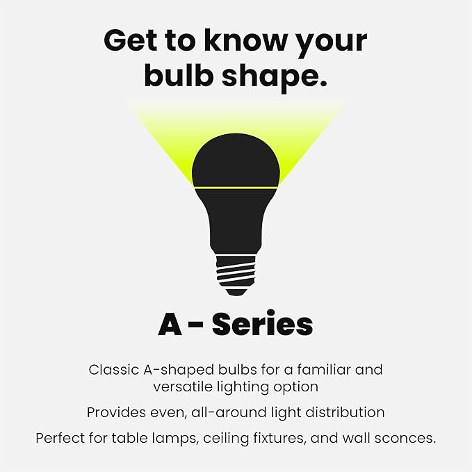 Feit Electric A19 LED Light Bulbs, 60W Equivalent, 810 Lumens, 3000K Bright White, High CRI 90+, Dimmable, Filament Style, Energy Saving, 17,000-Hour Lifetime, A1960CL930CA/FIL/4, 4-Pack