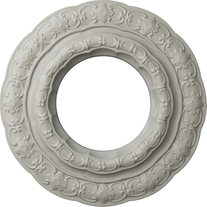 Ekena Millwork CM15LIPCF 15-3/8" x 7" x 1" Lisbon Ceiling Medallion, Pot of Cream