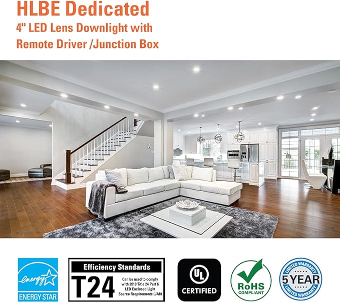 HALO HLBE 4 in LED Canless Recessed Lights 12-Pack, 3000K, 600 Lumens, Wet Location, Dimmable, Ultra-Slim 1/2 in Profile Ceiling Downlights for New Construction and Remodel - HLBE4069301EMWR-12PK