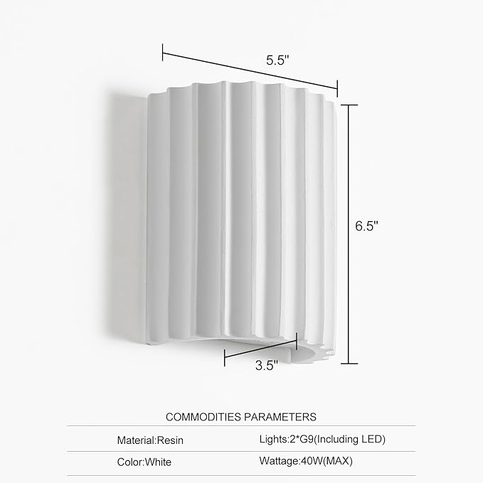 ZEROUNO Modern LED Wall Sconce Hardwired Indoor Wall Lights Up and Down Wall Mount Night Light Wall Lamp Fixture for Living Room Bedroom Hallway Corridor Conservatory Stairs (with G9 Bulbs)