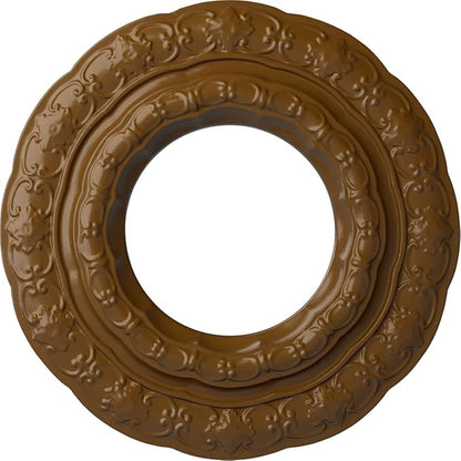 Ekena Millwork CM15LISTF 15-3/8" x 7" x 1" Lisbon Ceiling Medallion, Smokey Topaz