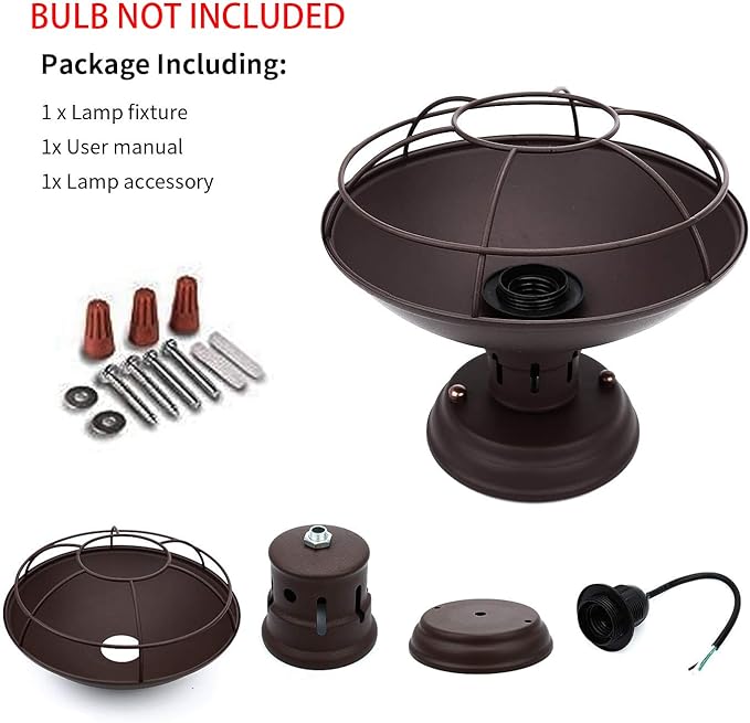 FRIDEKO HOME 2 Pack Farmhouse Flush Mount Ceiling Light Industrial Ceiling Light Fixture Rustic Copper Metal Cage Flush Mount Ceiling Light E26 Base for Hallway Foyer Kitchen Porch