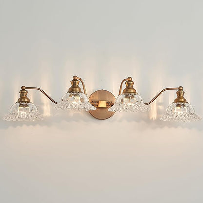 XIEDUN Brass 4 Light Vanity Lights for Bathroom Vanity Light Fixtures Bathroom Light Fixture