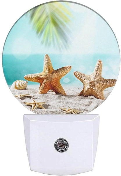 EKOBLA Starfish Plug-in Night Light, Summer Ocean Coastal Nautical Theme LED Nightlight with Dusk to Dawn Sensor for Kids & Adults Home Decor
